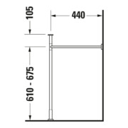 Duravit Console métallique Vero f MWT 032910, hauteur augmentée +6,5 cm, chromé-5