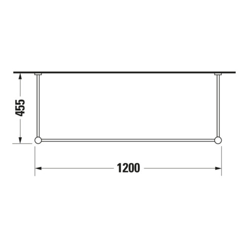 Duravit Console métallique Vero f MWT 032912, hauteur ajustable +6,5 cm, chrome