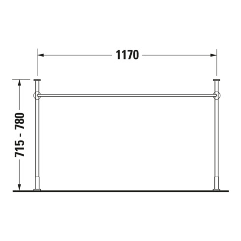 Duravit Console métallique Vero f MWT 032912, hauteur ajustable +6,5 cm, chrome