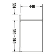 Duravit Console métallique Vero f MWT 032912, hauteur ajustable +6,5 cm, chrome-5