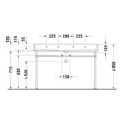 Duravit Console métallique Vero rehaussée +5 cm, chromée, WT 045412, 235012-5