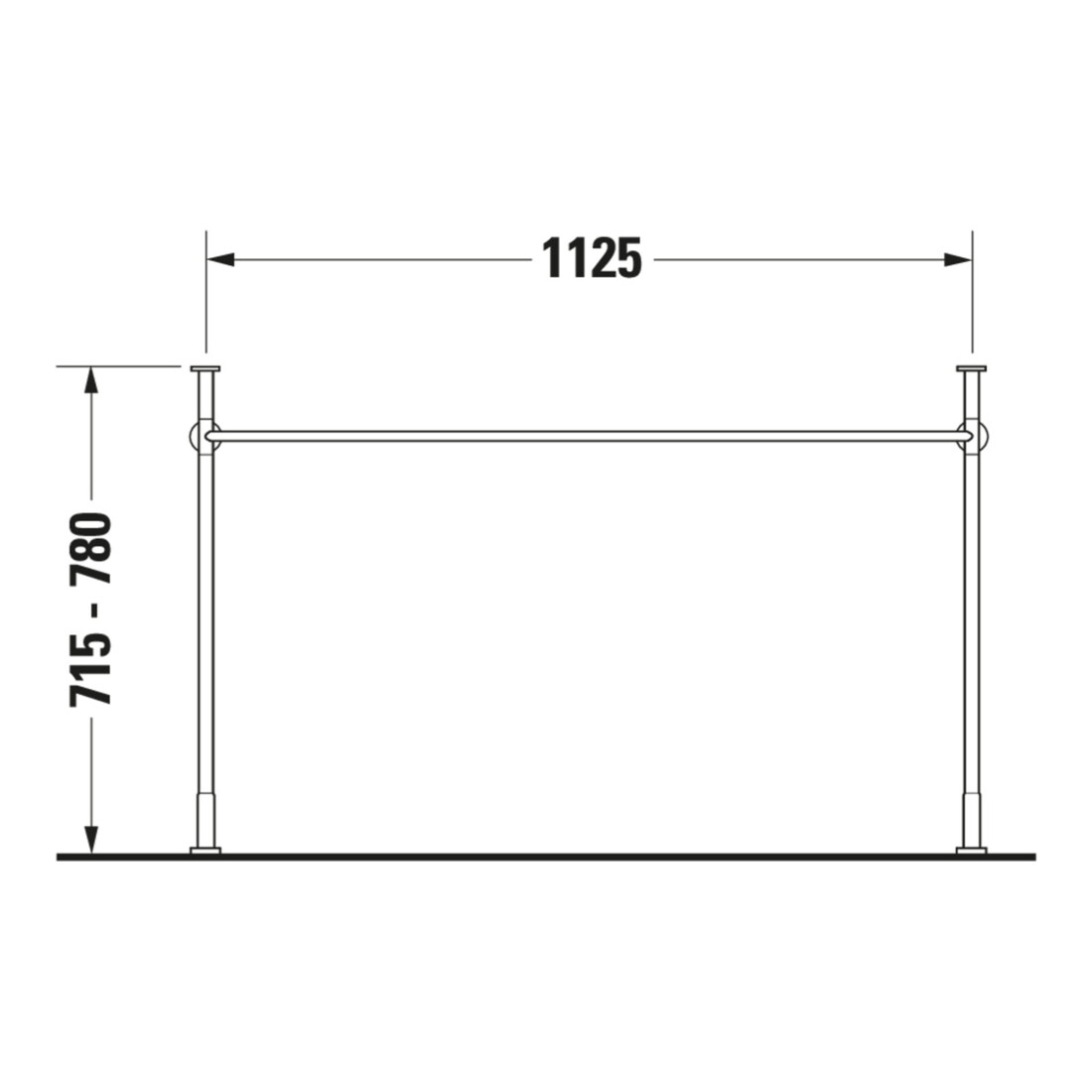 Duravit Console métallique Vero rehaussée +5 cm, chromée, WT 045412, 235012