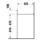 Duravit Console métallique Vero rehaussée +5cm, chromée, WT 045470, 235060