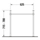 Duravit Console métallique Vero rehaussée +5cm, chromée, WT 045470, 235060