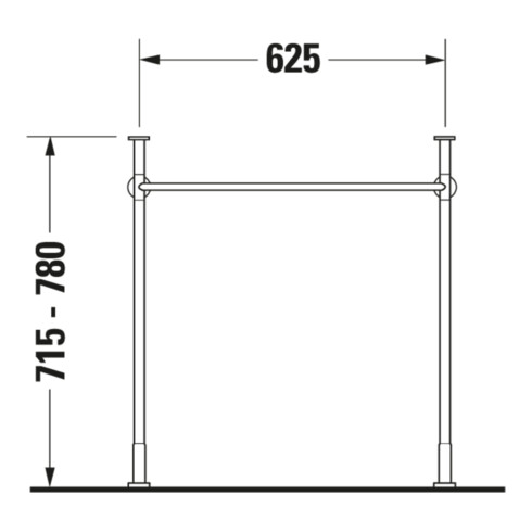 Duravit Console métallique Vero rehaussée +5cm, chromée, WT 045470, 235060
