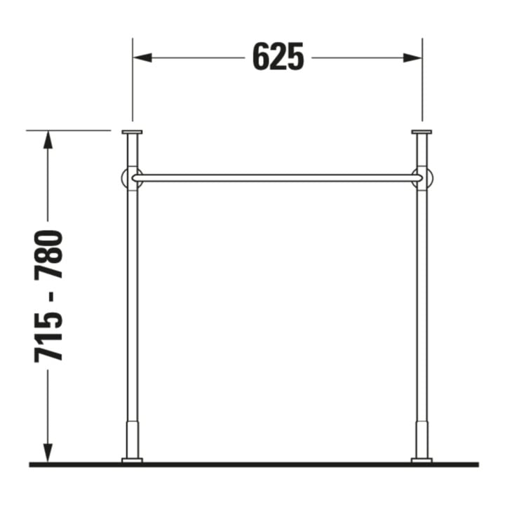 Duravit Console métallique Vero rehaussée +5cm, chromée, WT 045470, 235060