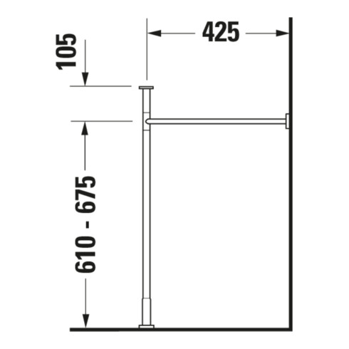 Duravit Console métallique Vero renforcée +5cm, chromé, réf. WT 045480, 235080