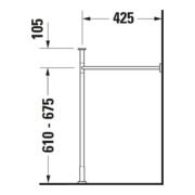 Duravit Console métallique Vero renforcée +5cm, chromé, réf. WT 045480, 235080-5