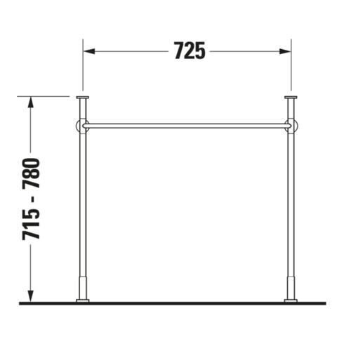 Duravit Console métallique Vero renforcée +5cm, chromé, réf. WT 045480, 235080