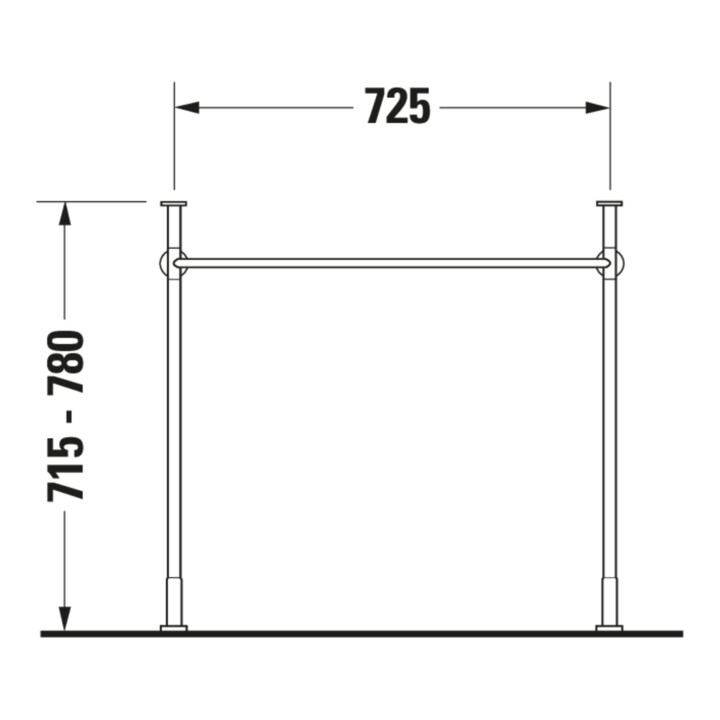 Duravit Console métallique Vero renforcée +5cm, chromé, réf. WT 045480, 235080
