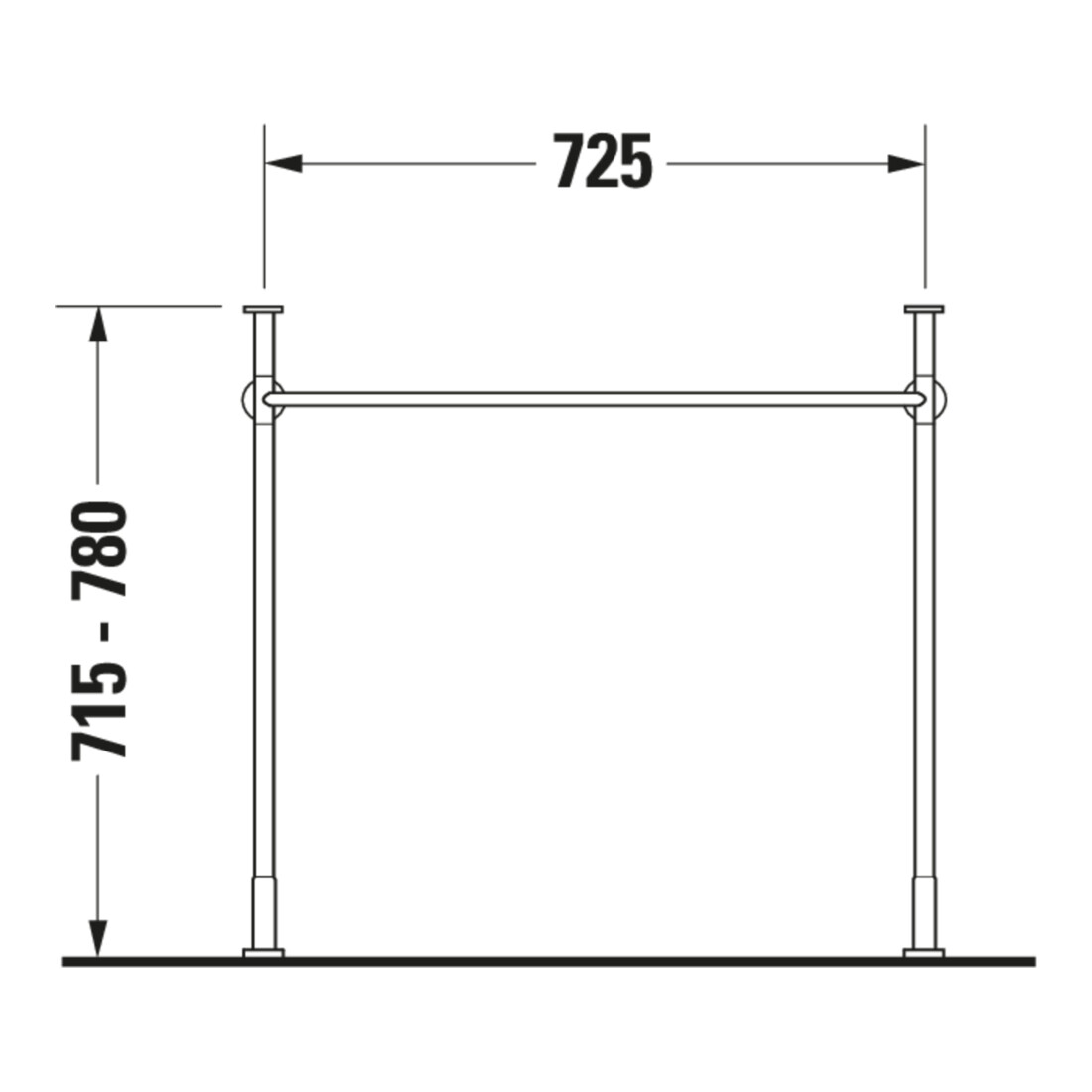 Duravit Console métallique Vero renforcée +5cm, chromé, réf. WT 045480, 235080