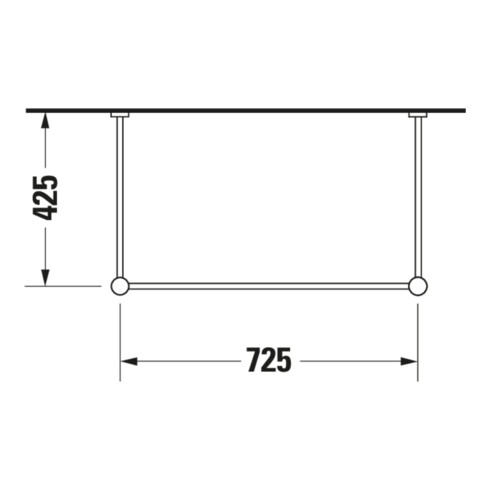Duravit Console métallique Vero renforcée +5cm, chromé, réf. WT 045480, 235080