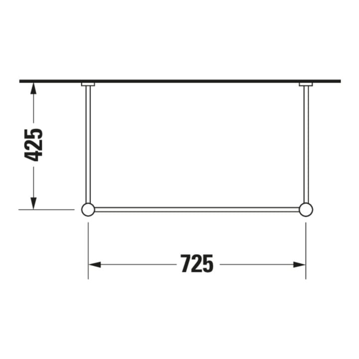 Duravit Console métallique Vero renforcée +5cm, chromé, réf. WT 045480, 235080