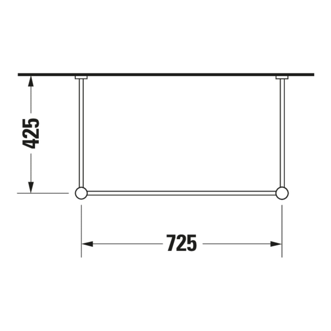 Duravit Console métallique Vero renforcée +5cm, chromé, réf. WT 045480, 235080