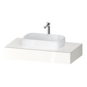 Duravit Console Qatego 100x55x17 cm, blanc brillant, 1 découpe