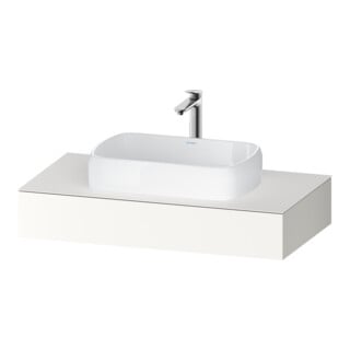Duravit Console Qatego 100x55x17 cm, blanc super mat, 1 découpe