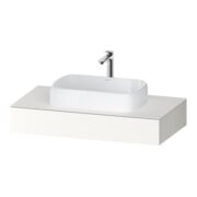 Duravit Console Qatego 100x55x17 cm, blanc super mat, 1 découpe