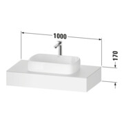 Duravit Console Qatego 100x55x17 cm, graphite mat, 1 découpe-3