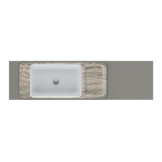 Duravit Console Qatego 120-200x48x17 cm, 1 découpe, basalt mat