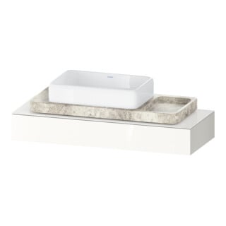 Duravit Console Qatego 120-200x48x17 cm, 1 découpe, blanc brillant
