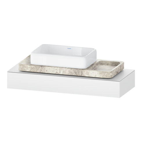 Duravit Console Qatego 120-200x48x17 cm, 1 découpe, blanc mat