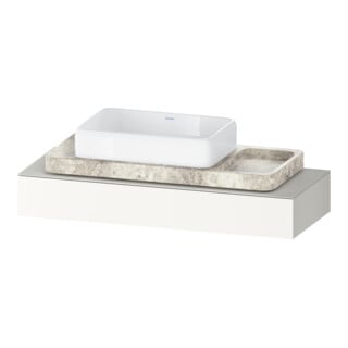 Duravit Console Qatego 120-200x48x17 cm, 1 découpe, blanc supermat