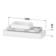 Duravit Console Qatego 120-200x48x17 cm, 1 découpe, blanc supermat-3