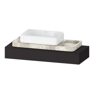 Duravit Console Qatego 120-200x48x17 cm, 1 découpe, graphite mat