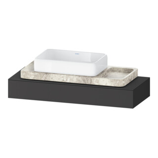 Duravit Console Qatego 120-200x48x17cm, 1 découpe, graphite mat