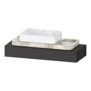 Duravit Console Qatego 120-200x48x17cm, 1 découpe, graphite mat