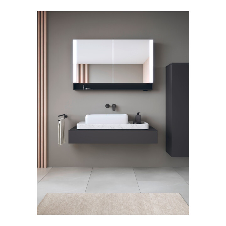 Duravit Console Qatego 120-200x48x17cm, 1 découpe, graphite mat