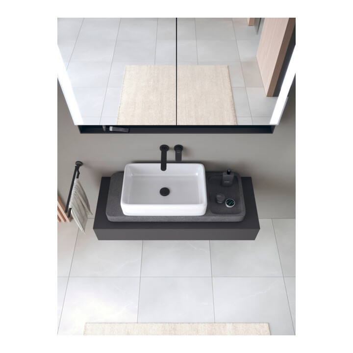 Duravit Console Qatego 120-200x48x17cm, 1 découpe, graphite mat