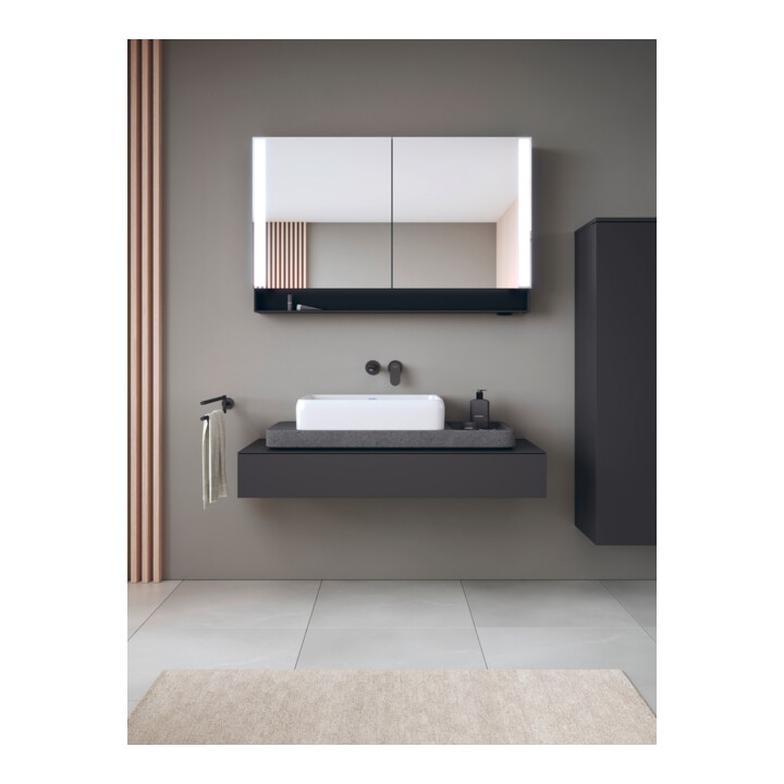 Duravit Console Qatego 120-200x48x17cm, 1 découpe, graphite mat