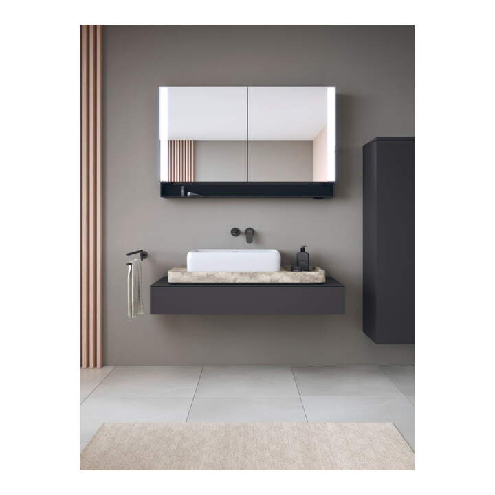 Duravit Console Qatego 120-200x48x17cm, 1 découpe, graphite mat