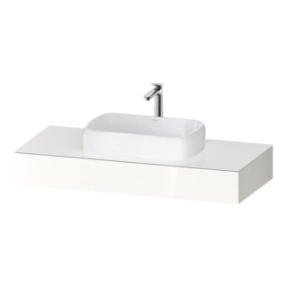 Duravit Console Qatego 120x55x17 cm, blanc brillant, 1 découpe