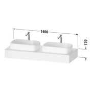 Duravit Console Qatego 140x55x17 cm, blanc, 2 trous, lavabo double face-3
