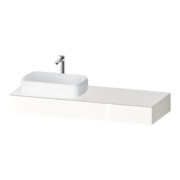 Duravit Console Qatego 140x55x17 cm, blanc brillant, 1 découpe, vasque gauche