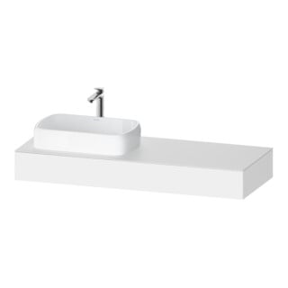 Duravit Console Qatego 140x55x17 cm, blanc mat, 1 découpe, évier à gauche
