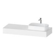 Duravit Console Qatego 140x55x17 cm, blanc mat, 1 découpe, lavabo droit