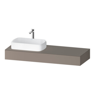 Duravit Console Qatego 140x55x17 cm, blanc mat, 1 découpe, lavabo gauche