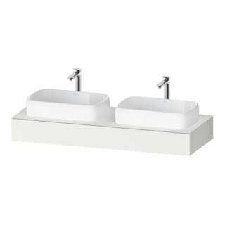 Duravit Console Qatego 140x55x17 cm, blanc mat, 2 trous, lavabo double face
