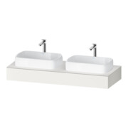 Duravit Console Qatego 140x55x17 cm, blanc mat, 2 trous, lavabo double face