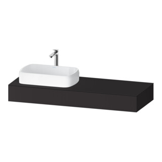 Duravit Console Qatego 140x55x17 cm, gris, 1 découpe, évier gauche