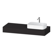Duravit Console Qatego 140x55x17 cm, gris, 1 découpe, lavabo à droite