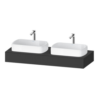 Duravit Console Qatego 140x55x17 cm, gris, 2 trous, lavabo double face