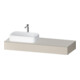 Duravit Console Qatego 140x55x17 cm, taupe mat, 1 découpe, lavabo gauche-1