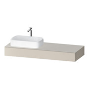 Duravit Console Qatego 140x55x17 cm, taupe mat, 1 découpe, lavabo gauche