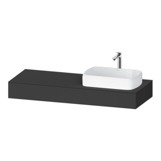 Duravit Console Qatego 140x55x17cm, gris mat, 1 découpe, lavabo droit