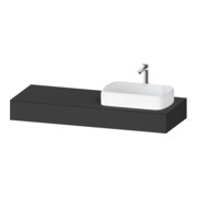 Duravit Console Qatego 140x55x17cm, gris mat, 1 découpe, lavabo droit