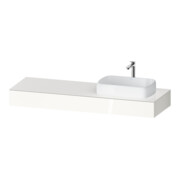 Duravit Console Qatego 160x55x17 cm, blanc brillant, 1 découpe, lavabo droit